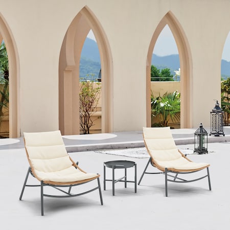 Manhattan Comfort Sunset 3-Piece Patio Conversation Set in Cream OD-CV021-CR
